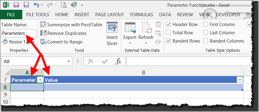 Building A Parameter Table For Power Query