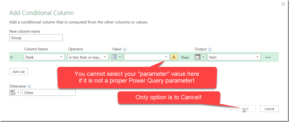 Conditional Column Dialog