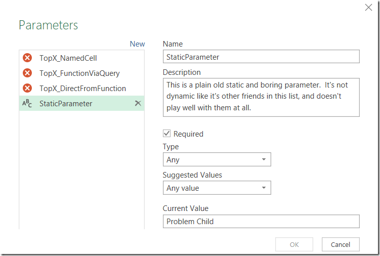 Add/Manage Parameter UI