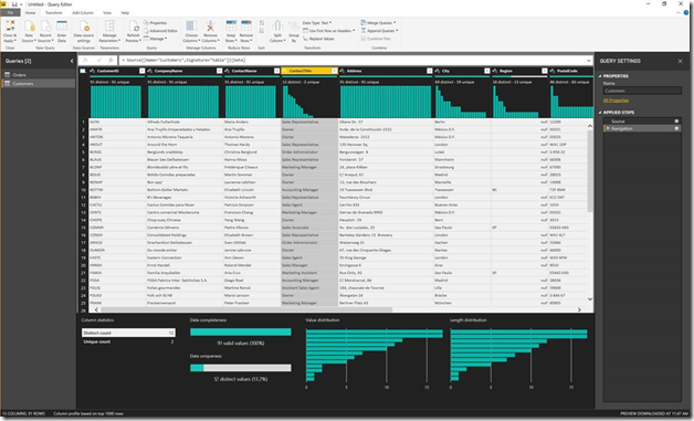 Power Query UI Preview