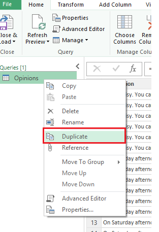 Duplicating the query