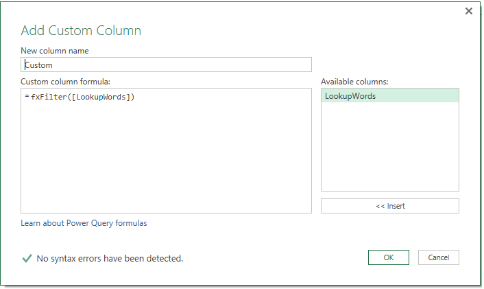 Adding a custom column