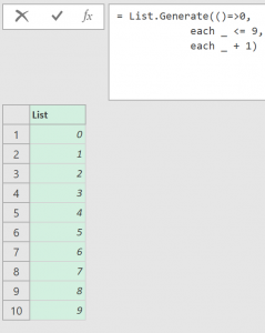 Results for JustCreateList query