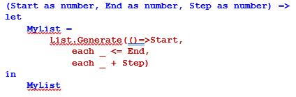 M code for fnCreateList