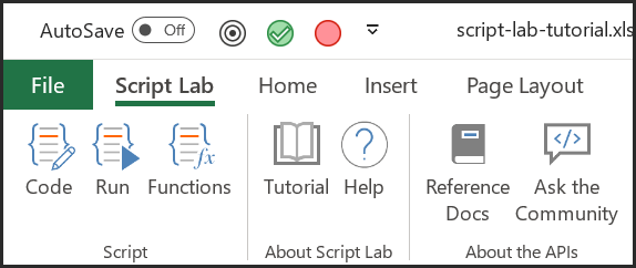 The Script Lab Ribbon