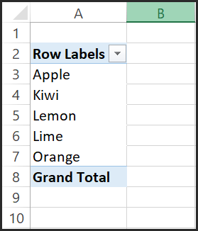 PivotTable with rows added