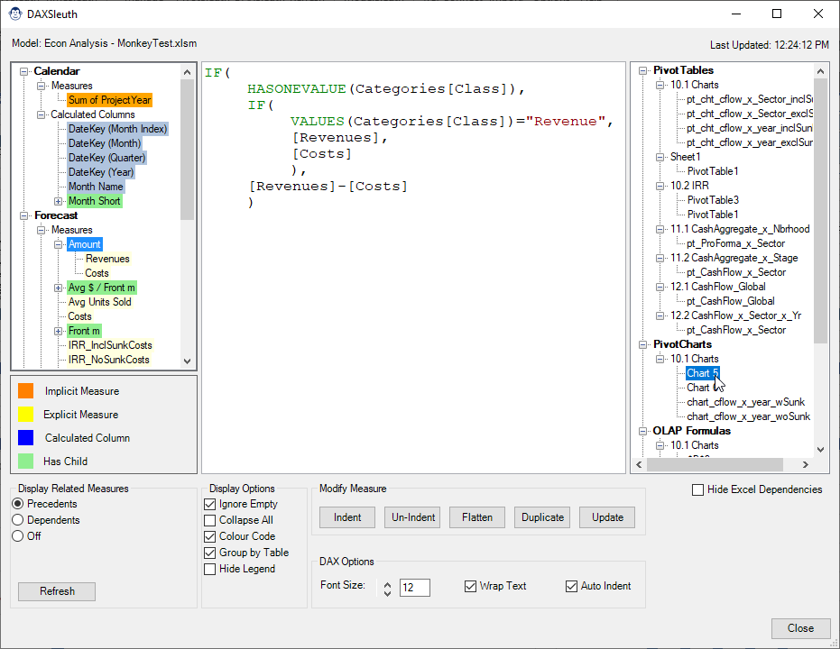 Monkey Tools DAXSleuth user form in action