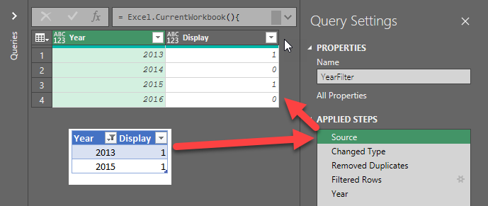 Using AGGREGATE, Power Query lets us see the visible and hidden rows in the table