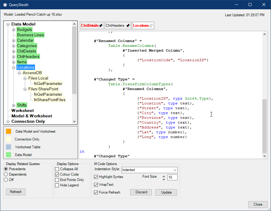 An image of the update to Monkey Tools QuerySleuth showing the new tabbed interface indicating two pinned queries and two modified queries