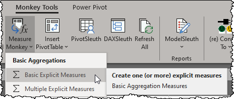 The new Basic Explicit Measures feature shown on the Measure Monkey menu